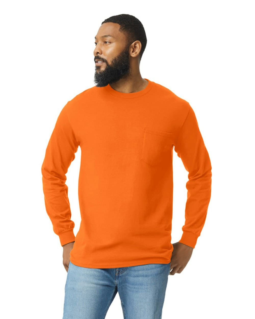 Gildan Ultra Cotton Long-Sleeve Pocket Tee