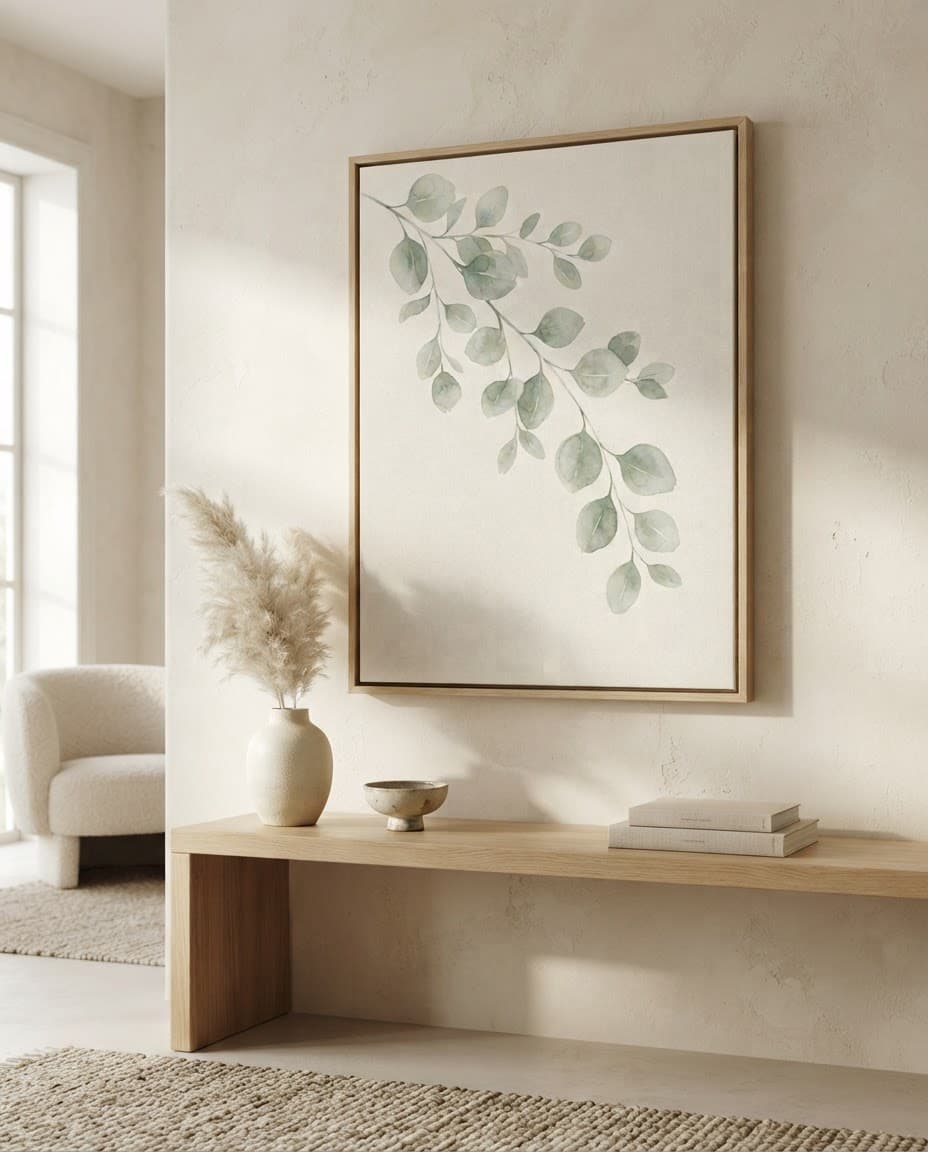 Eucalyptus Branch shown in a styled room