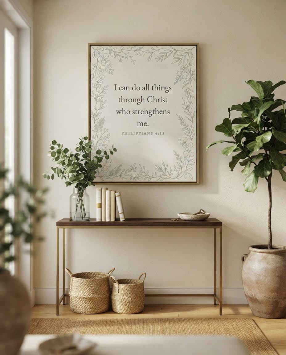 I Can Do All Things shown in a styled room
