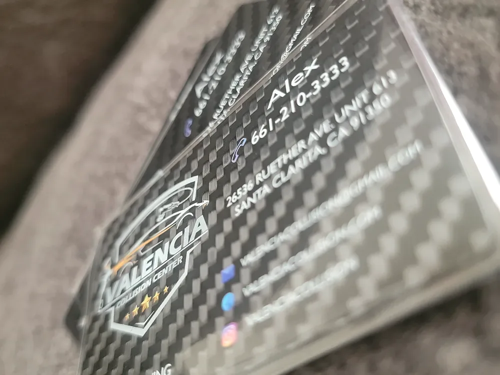 Valencia carbon cards, a real business cards job by CipherForces